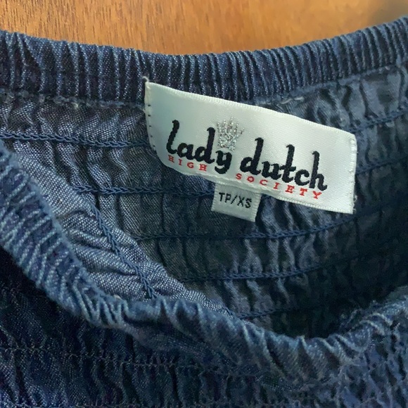 Off-shoulder dark summer denim jumper - Picture 2 of 4